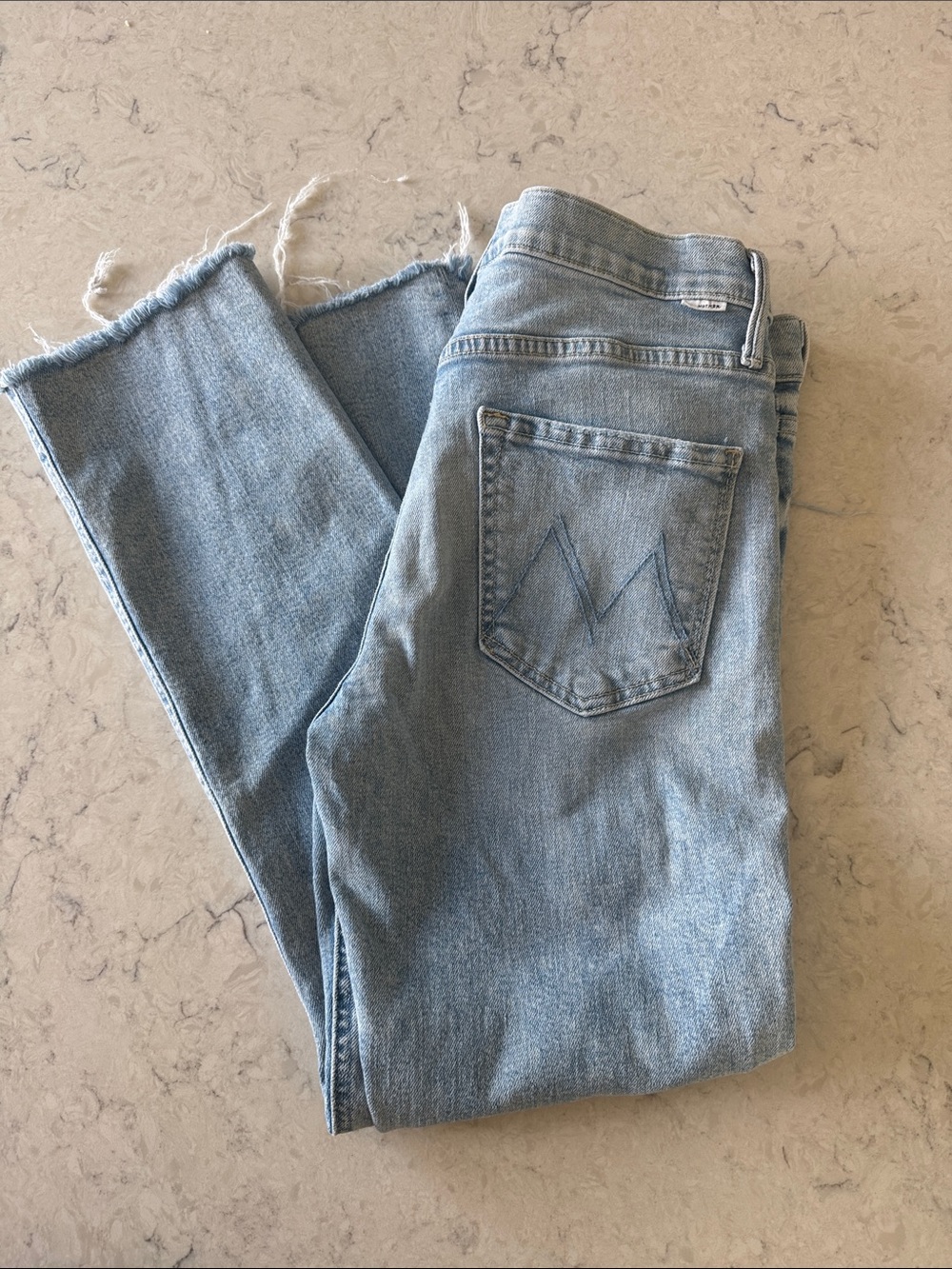 MOTHER denim The Mid Rise Dazzler Ankle Fray Reading By The Pool size 30 - Picture 4 of 14